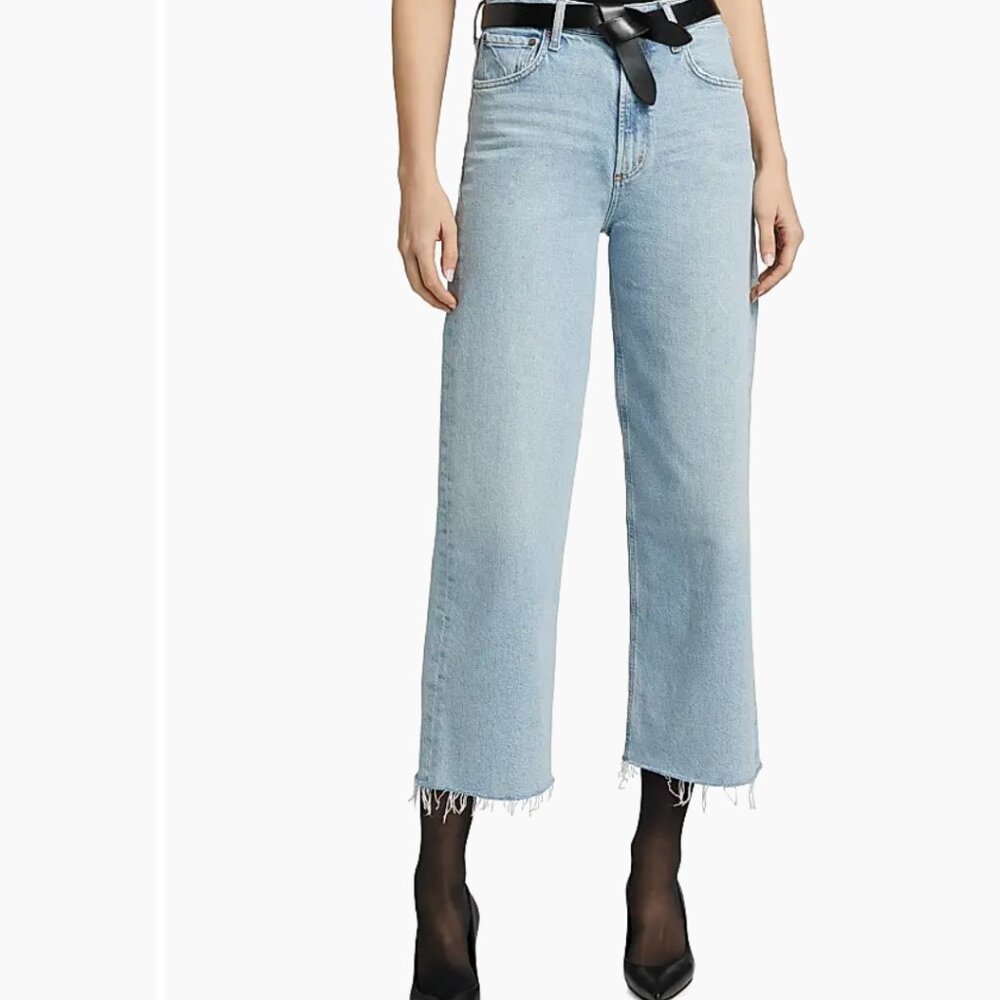Agolde Women's Light Blue Cropped Straight Jeans